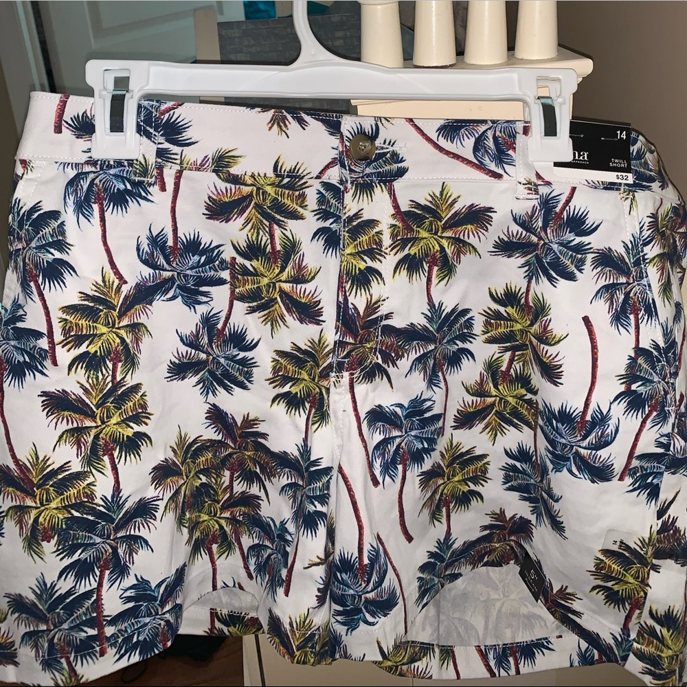 White Palm Tree Bermuda Shorts Never worn